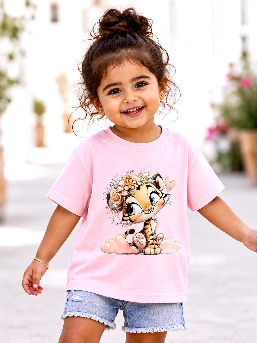 Animal Print Cotton Shirt for Toddler Girls