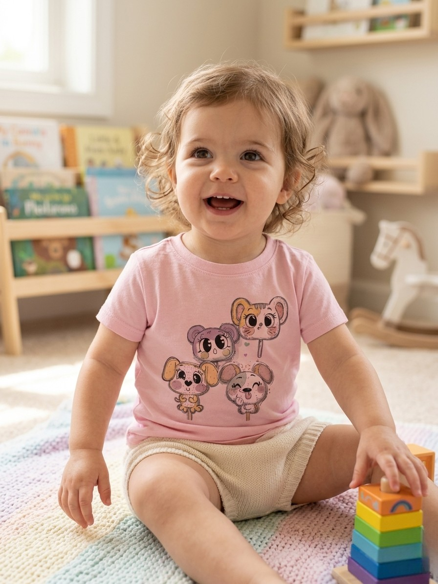 Cute Animal Lollipop Toddler Girl Shirt