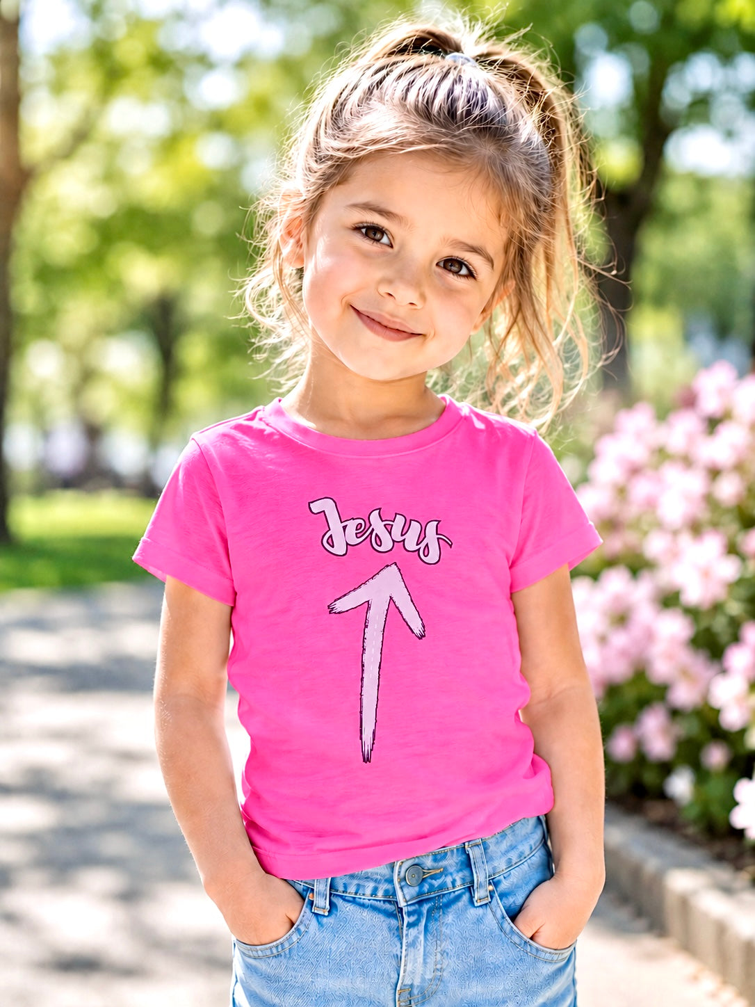Jesus arrow shirt for girls, Christian Graphic tee, Religious Toddler Shirt