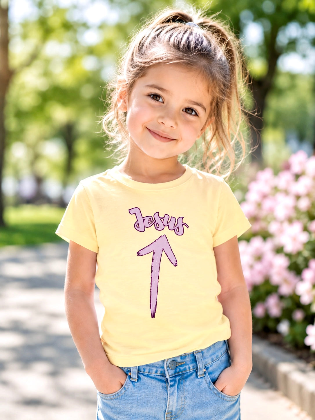Jesus arrow shirt for girls, Christian Graphic tee, Religious Toddler Shirt