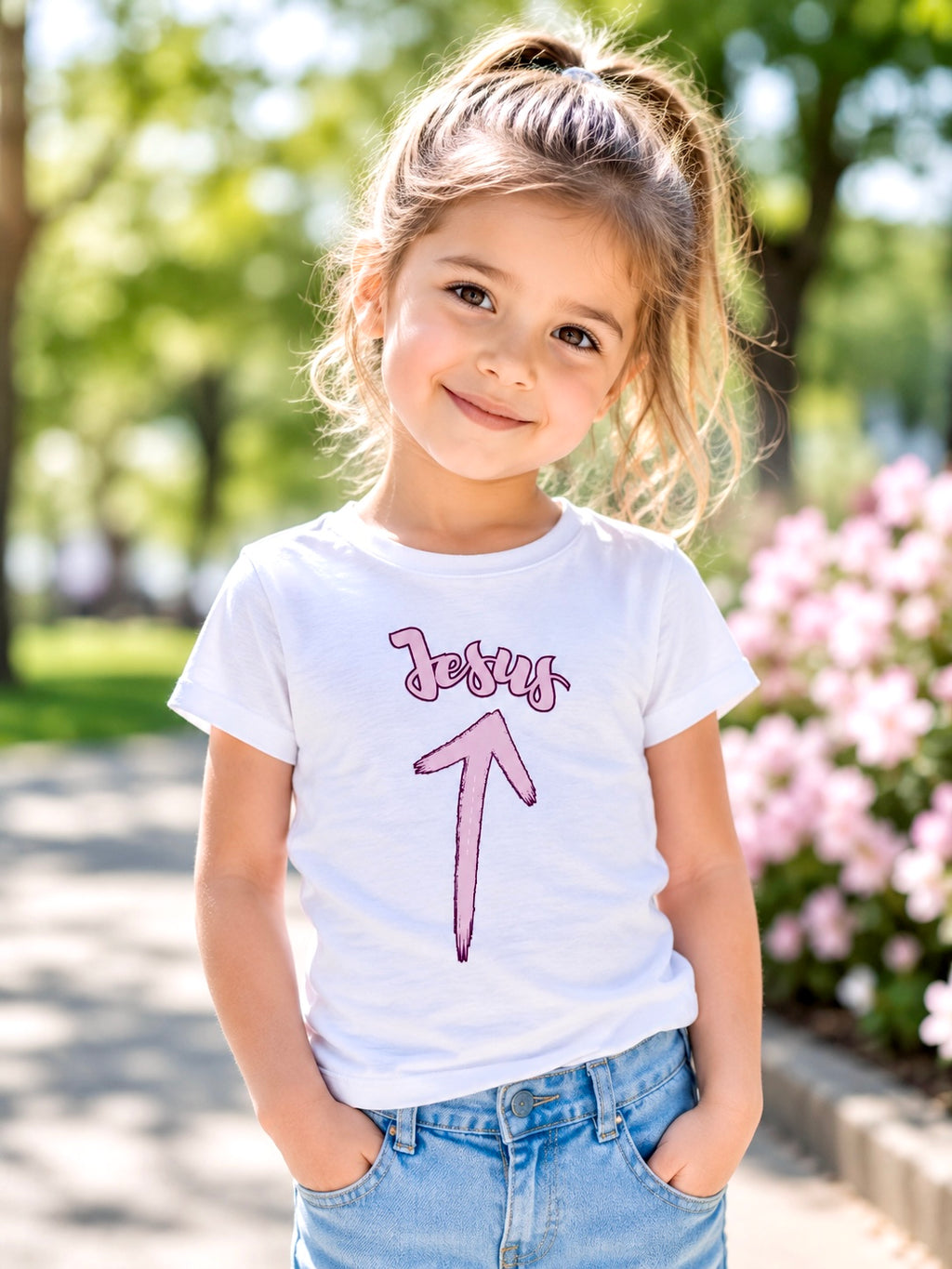 Jesus arrow shirt for girls, Christian Graphic tee, Religious Toddler Shirt