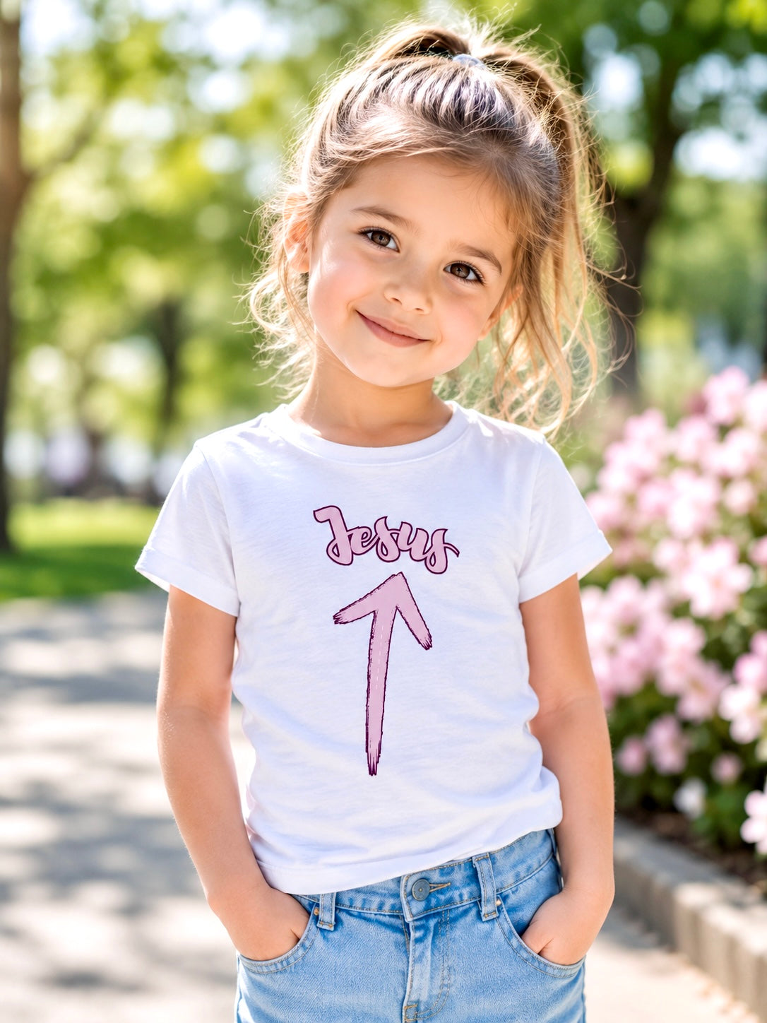 Jesus arrow shirt for girls, Christian Graphic tee, Religious Toddler Shirt