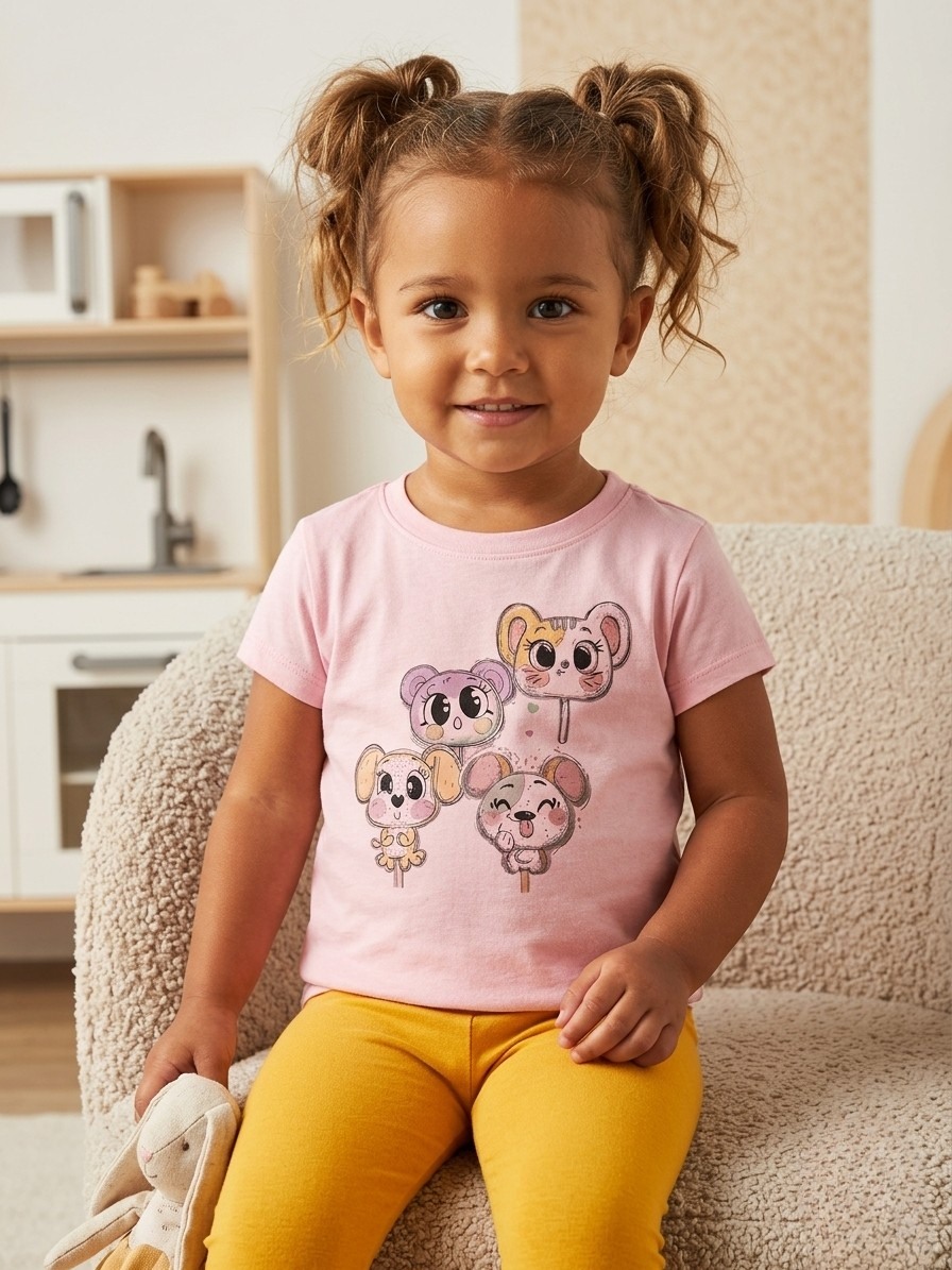 Cute Animal Lollipop Toddler Girl Shirt