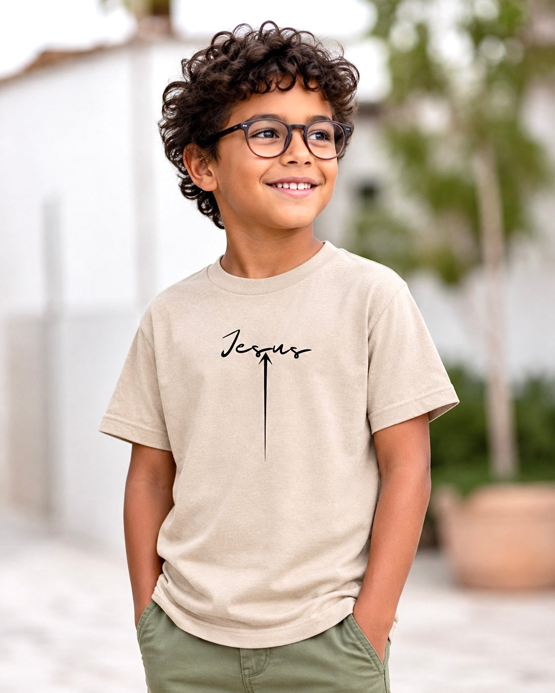 Boys Jesus T-Shirt | Custom Christian Faith Tee, 100% Cotton Everyday Wear Shirt