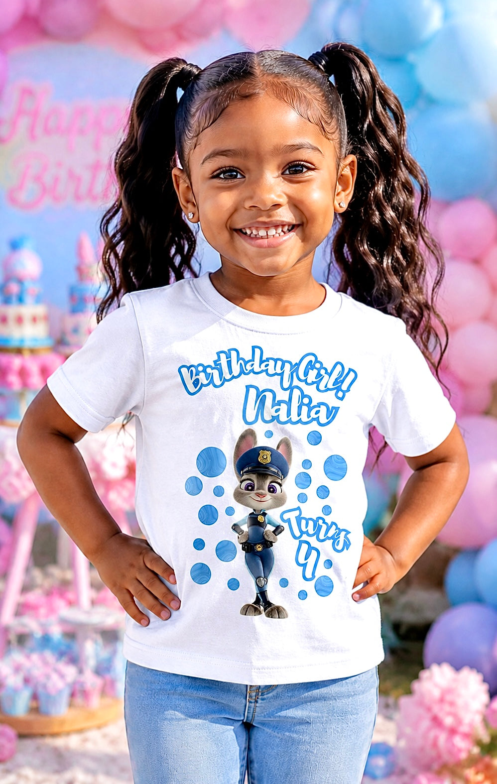 Personalized Judy Hopps Birthday T-Shirt – Custom Name and Age Tee