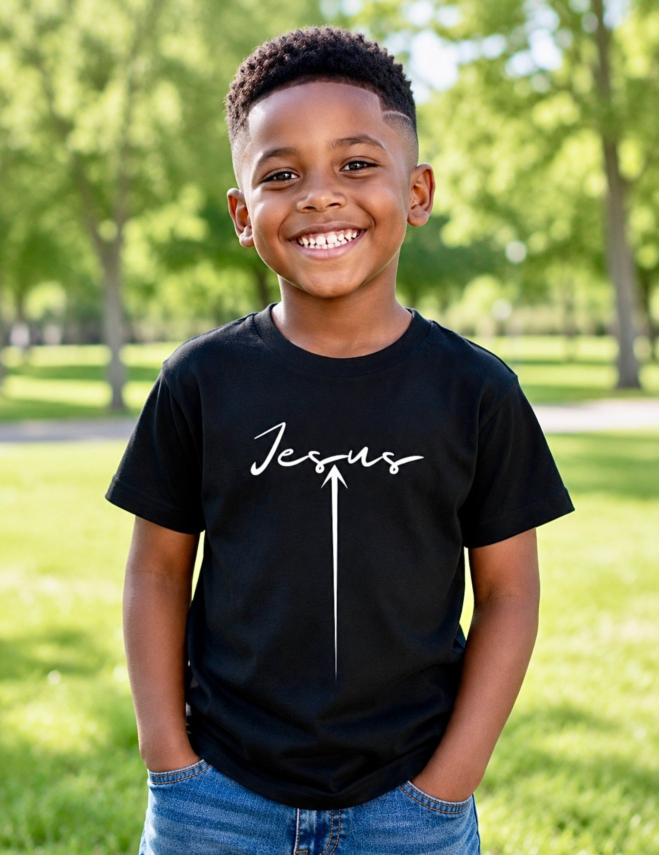 Boys Jesus T-Shirt | Custom Christian Faith Tee, 100% Cotton Everyday Wear Shirt