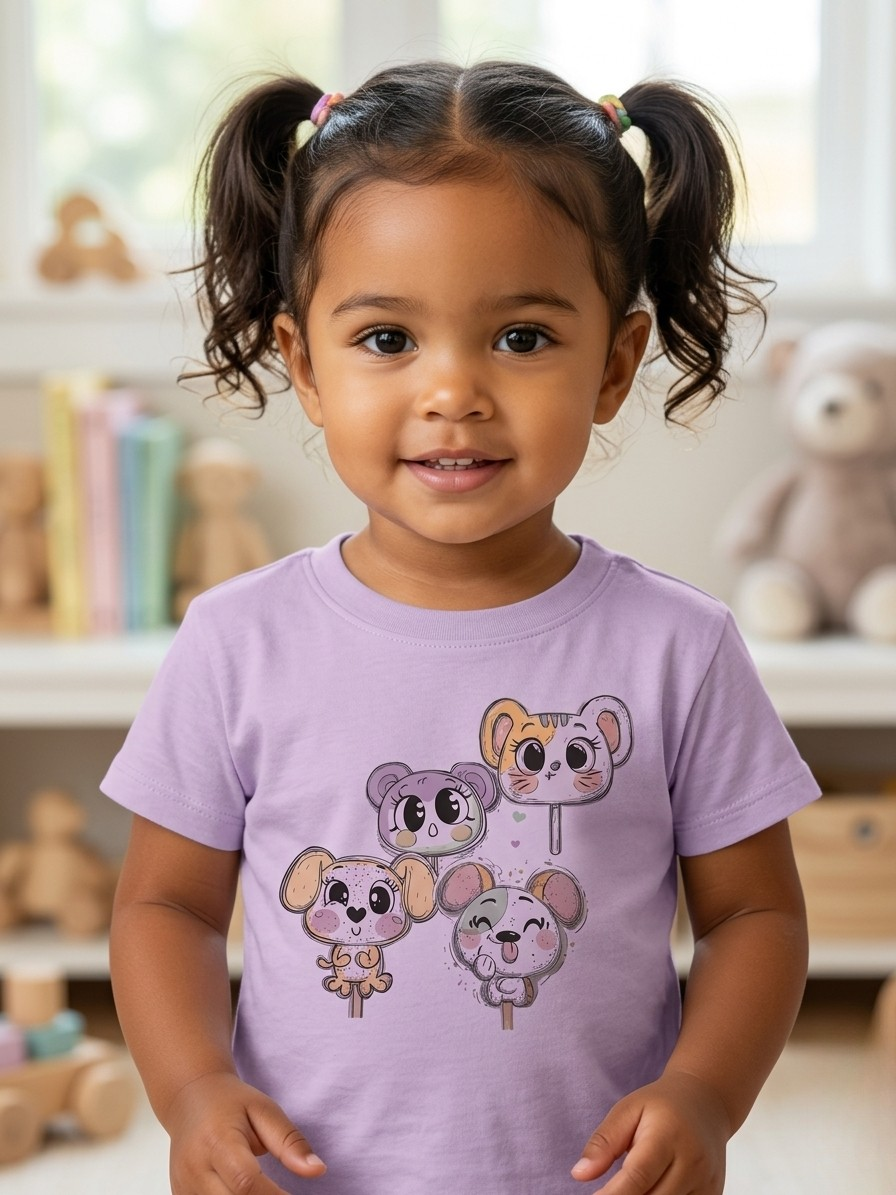 Cute Animal Lollipop Toddler Girl Shirt