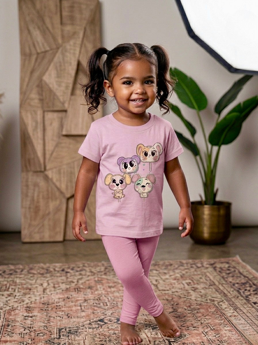 Cute Animal Lollipop Toddler Girl Shirt