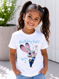 Personalized Judy Hopps Birthday T-Shirt – Custom Name and Age Shirt