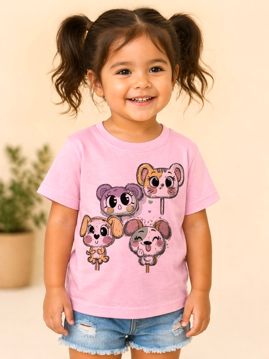 Cute Animal Lollipop Toddler Girl Shirt