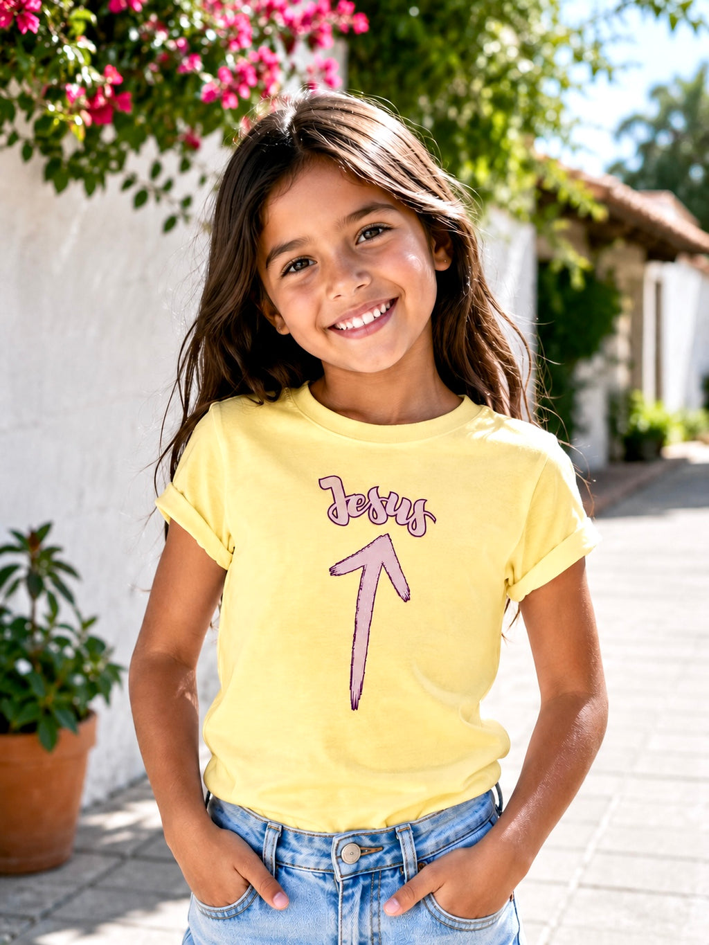 Jesus arrow shirt for girls, Christian Graphic tee, Religious Toddler Shirt