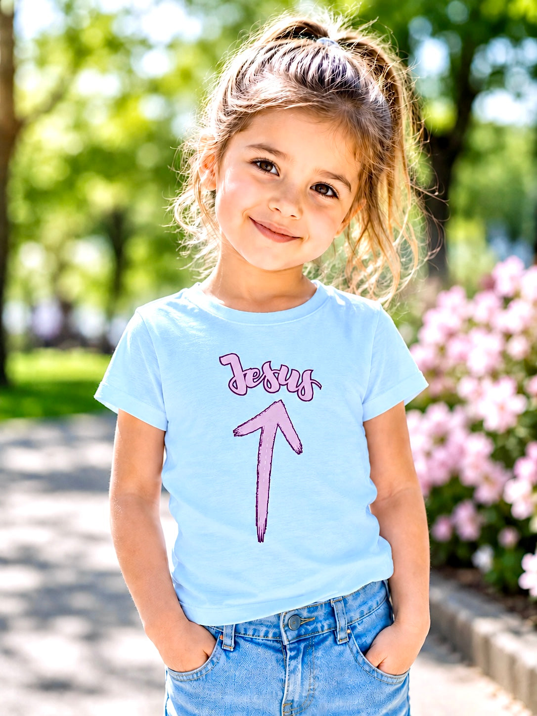 Jesus arrow shirt for girls, Christian Graphic tee, Religious Toddler Shirt