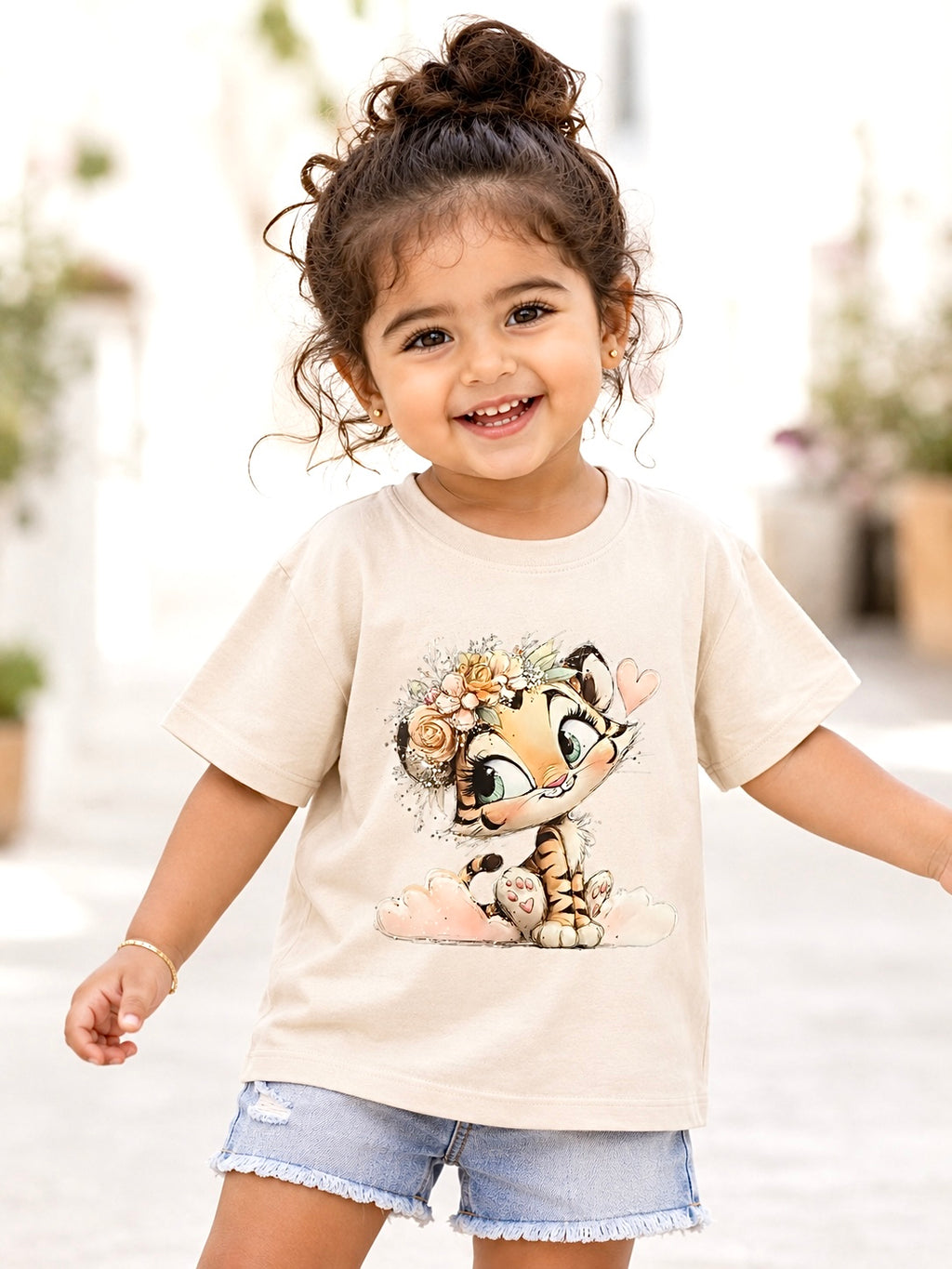 Animal Print Cotton Shirt for Toddler Girls