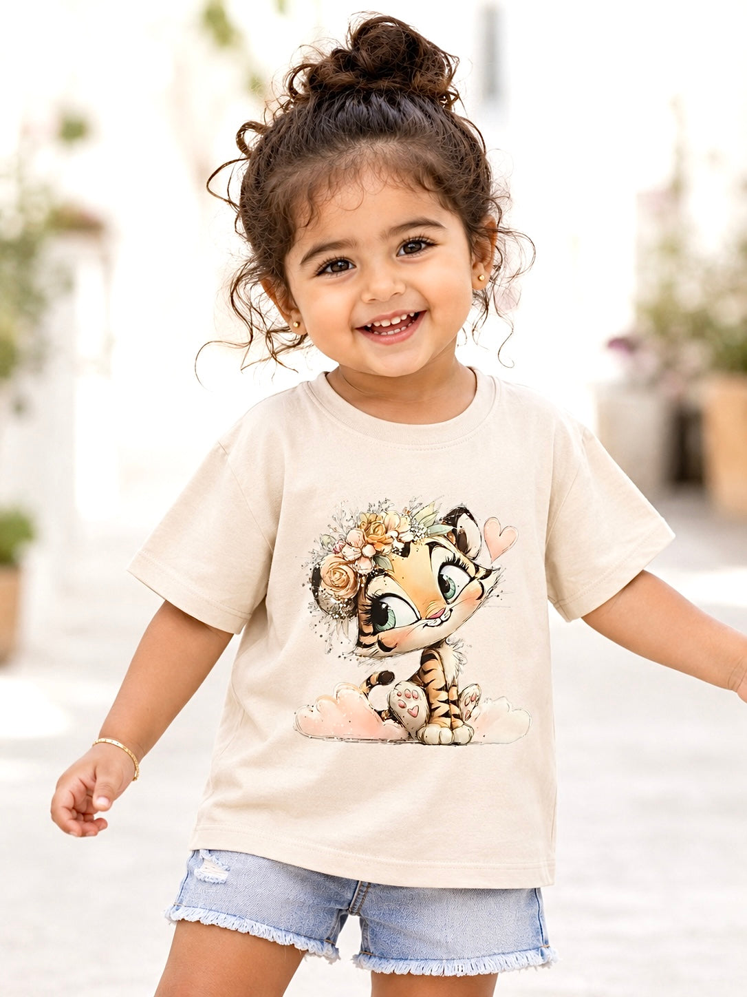 Animal Print Cotton Shirt for Toddler Girls