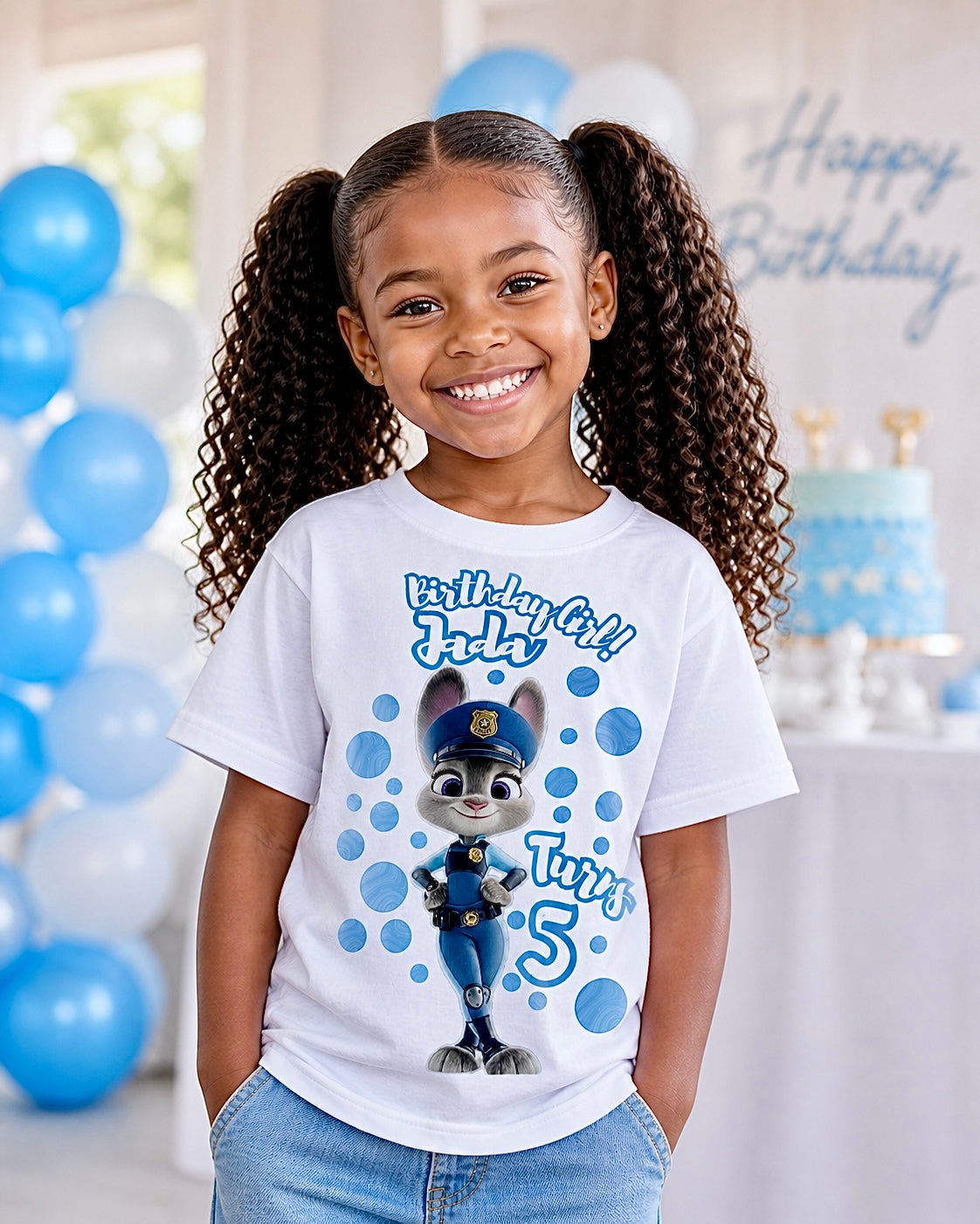 Personalized Judy Hopps Birthday T-Shirt – Custom Name and Age Tee