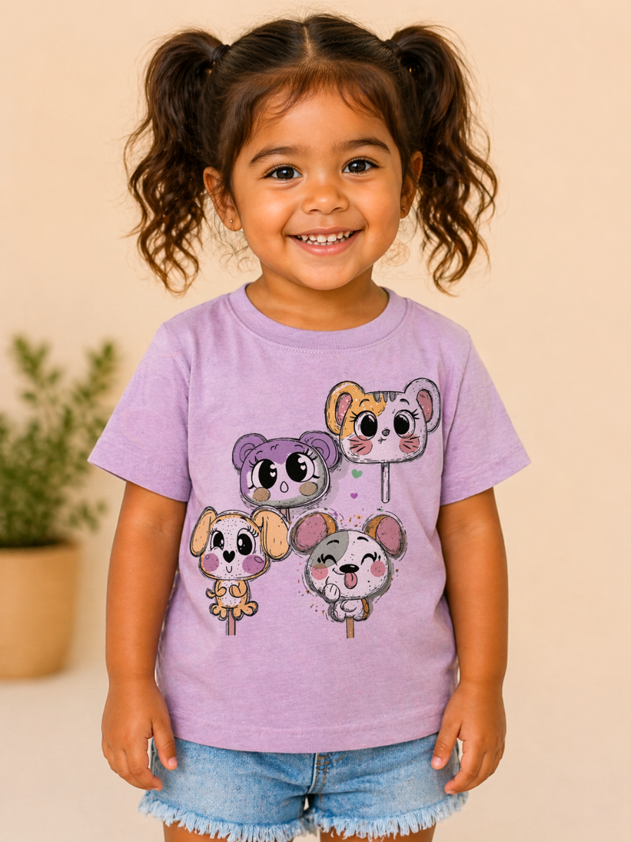 Cute Animal Lollipop Toddler Girl Shirt