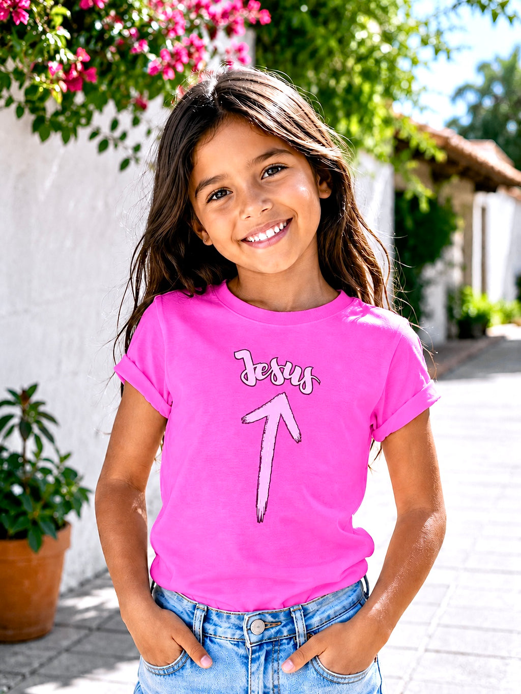 Jesus arrow shirt for girls, Christian Graphic tee, Religious Toddler Shirt