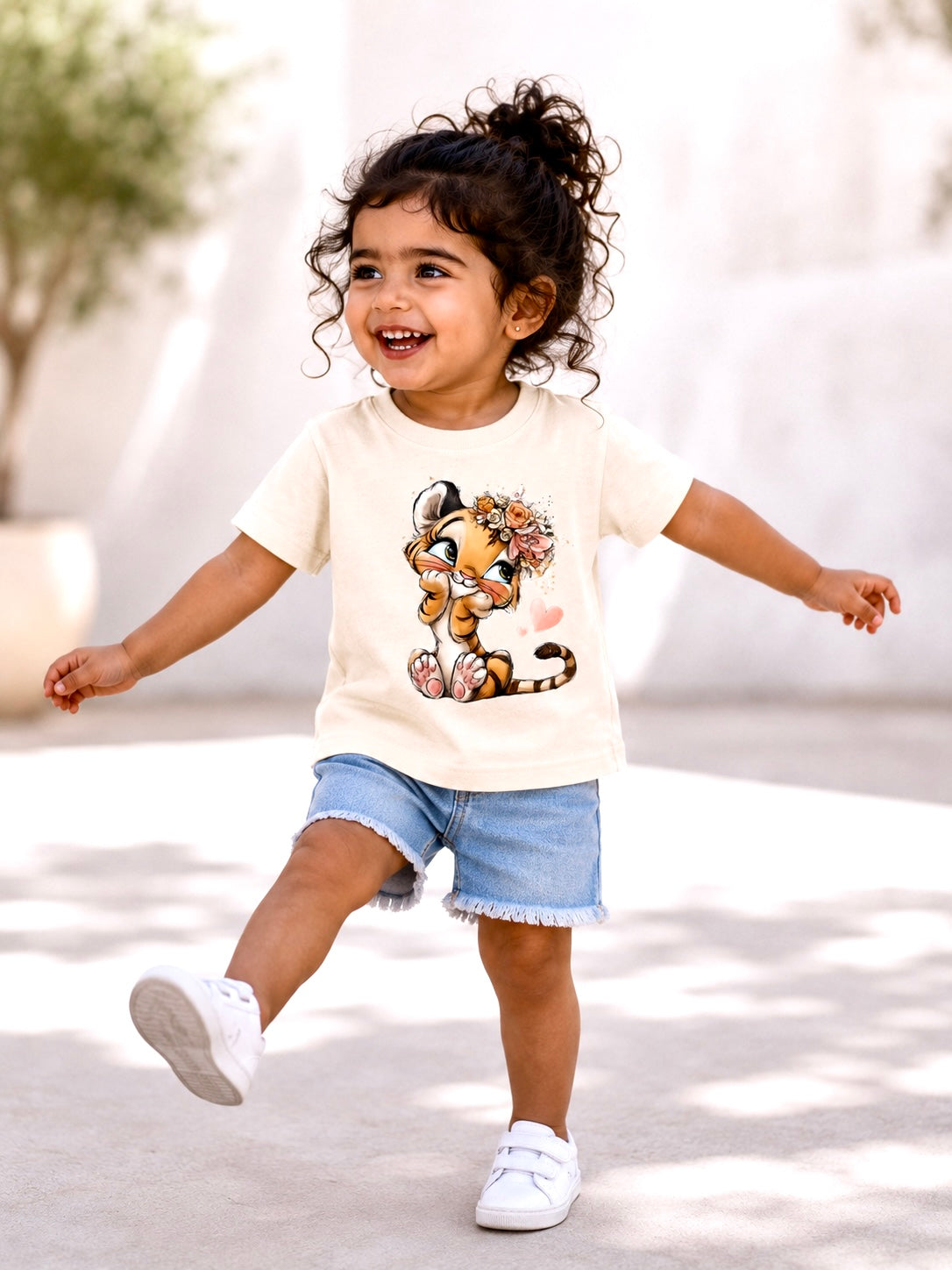 Playful Baby Tiger Girl T-Shirt