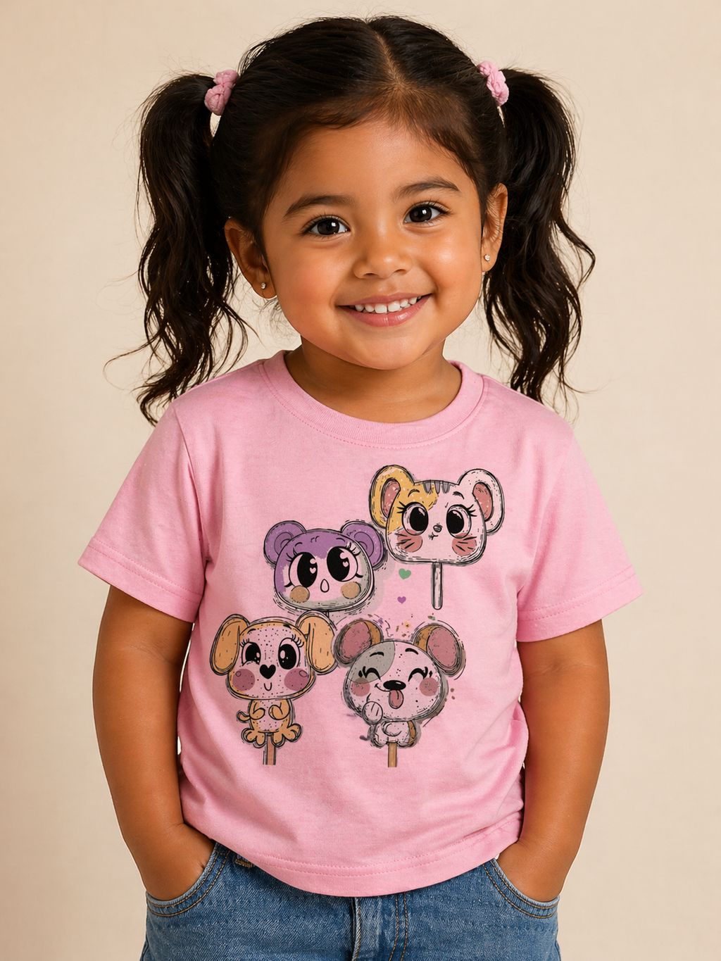 Cute Animal Lollipop Toddler Girl Shirt