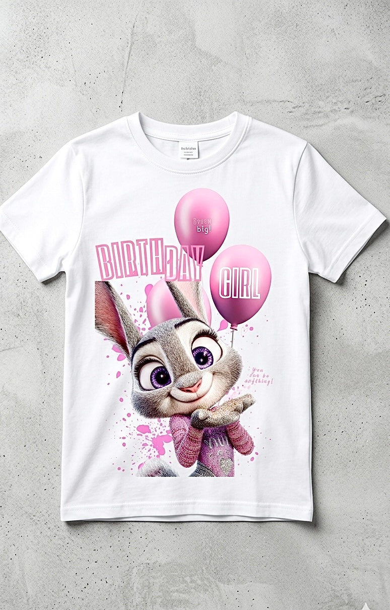 Birthday Girl Judy Hopps Inspired T-Shirt, Birthday Party Tee