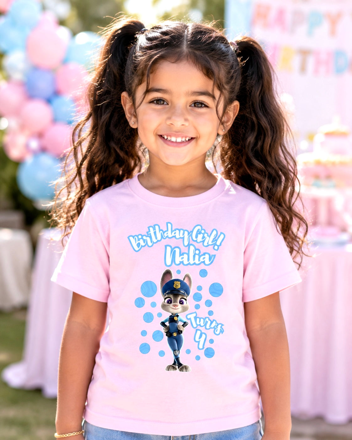 Personalized Judy Hopps Birthday T-Shirt – Custom Name and Age Tee