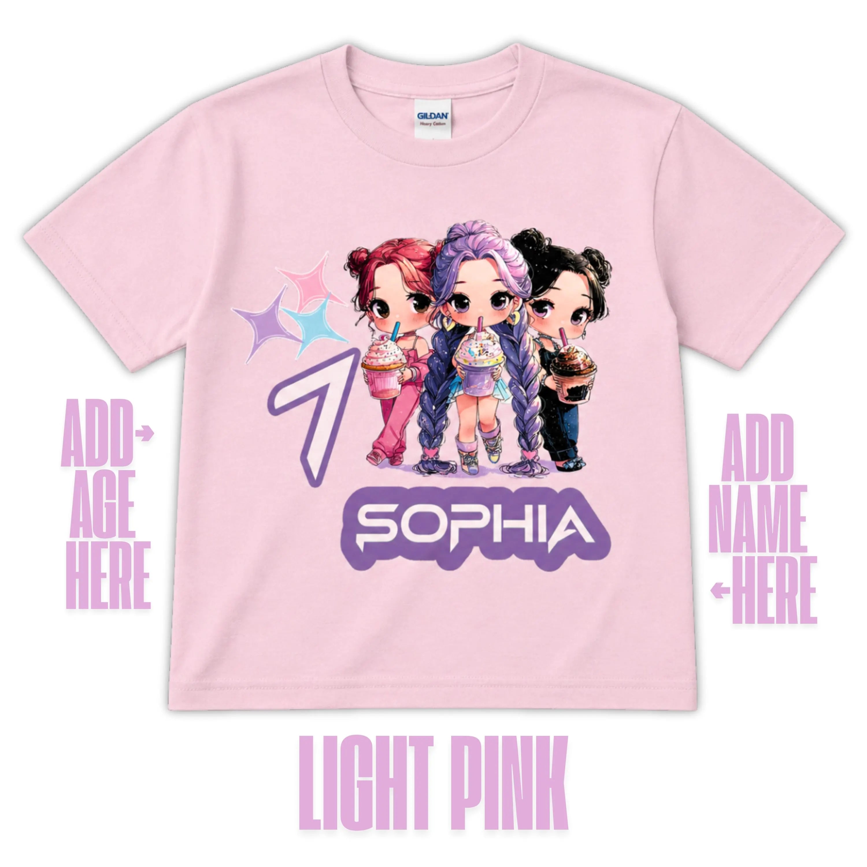 Custom KPOP Birthday Girl T-Shirt – Personalized K-Pop Fan Tee